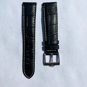 Black leather, quick release, 21 mm, brand new, watch replacement band